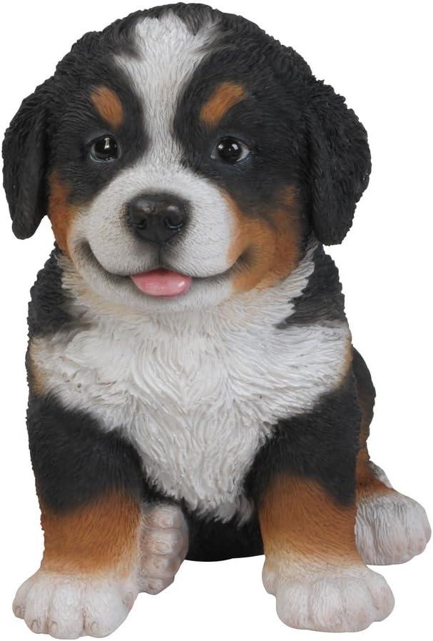 Adorable Resin Bernese Mountain Dog Puppy Statue