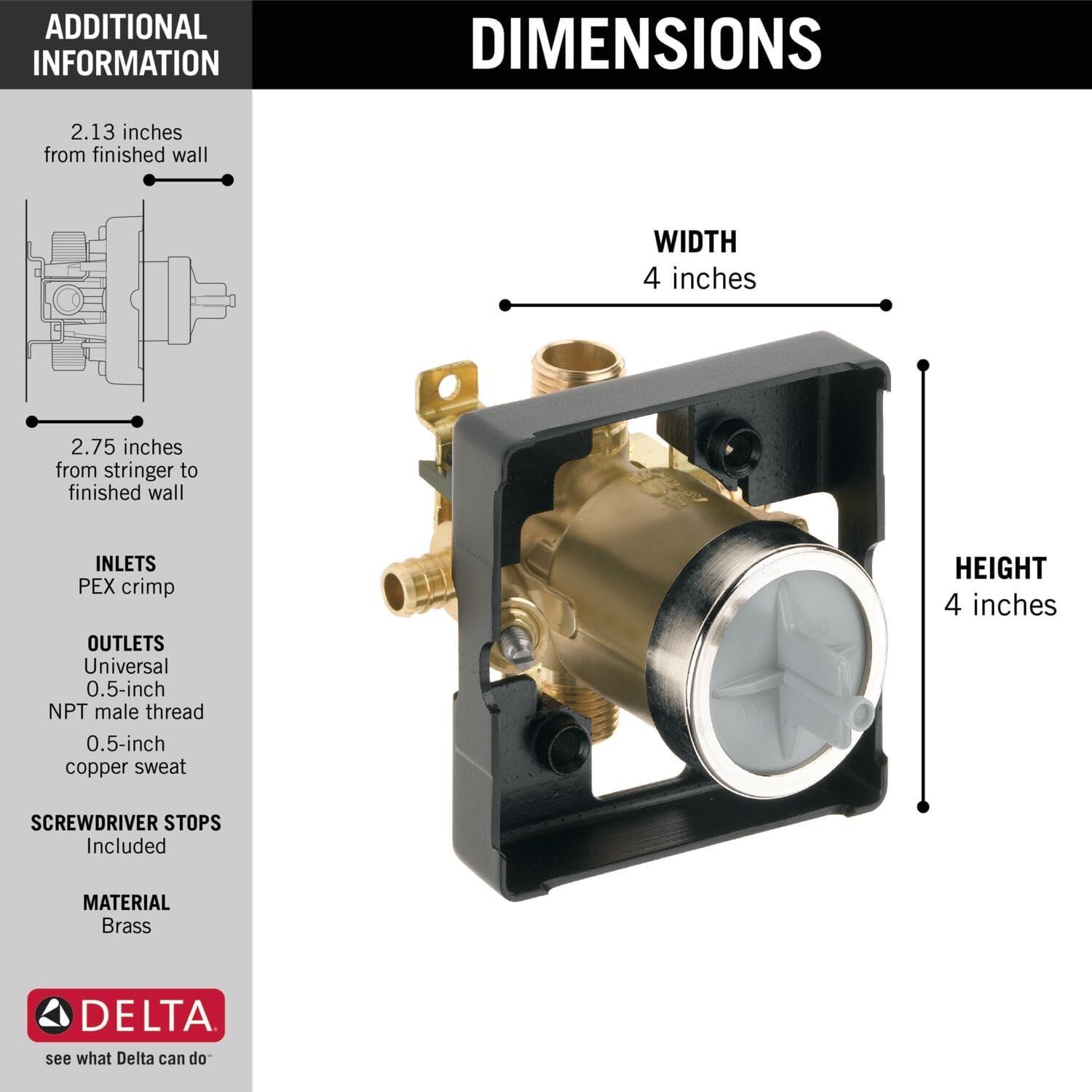 Universal Brass and Plastic Tub and Shower Valve Body