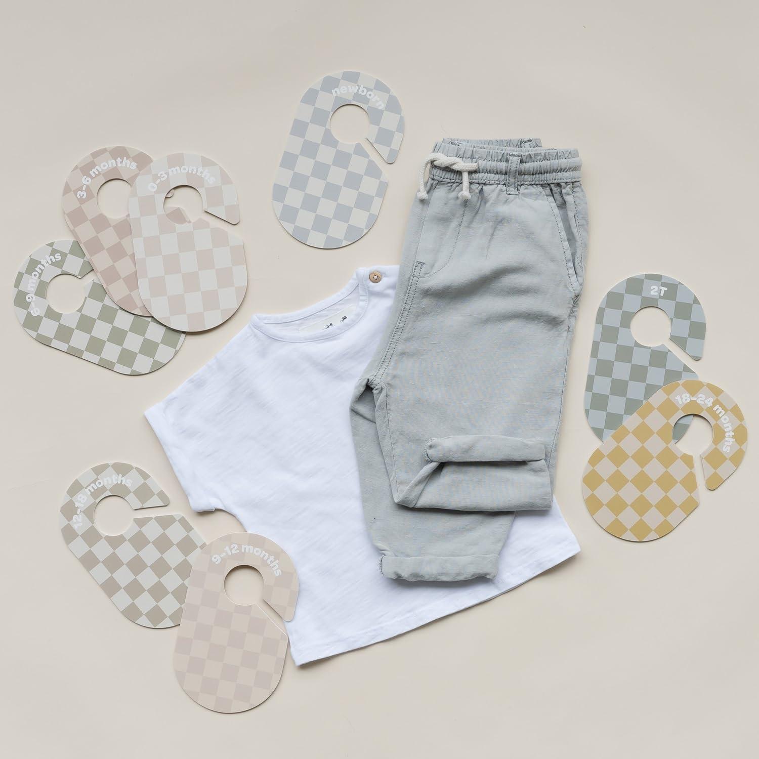 3 Sprouts 3 Sprouts Baby Closet Dividers (Newborn To 24 Months) – Pack Of 8 - Checkerboard