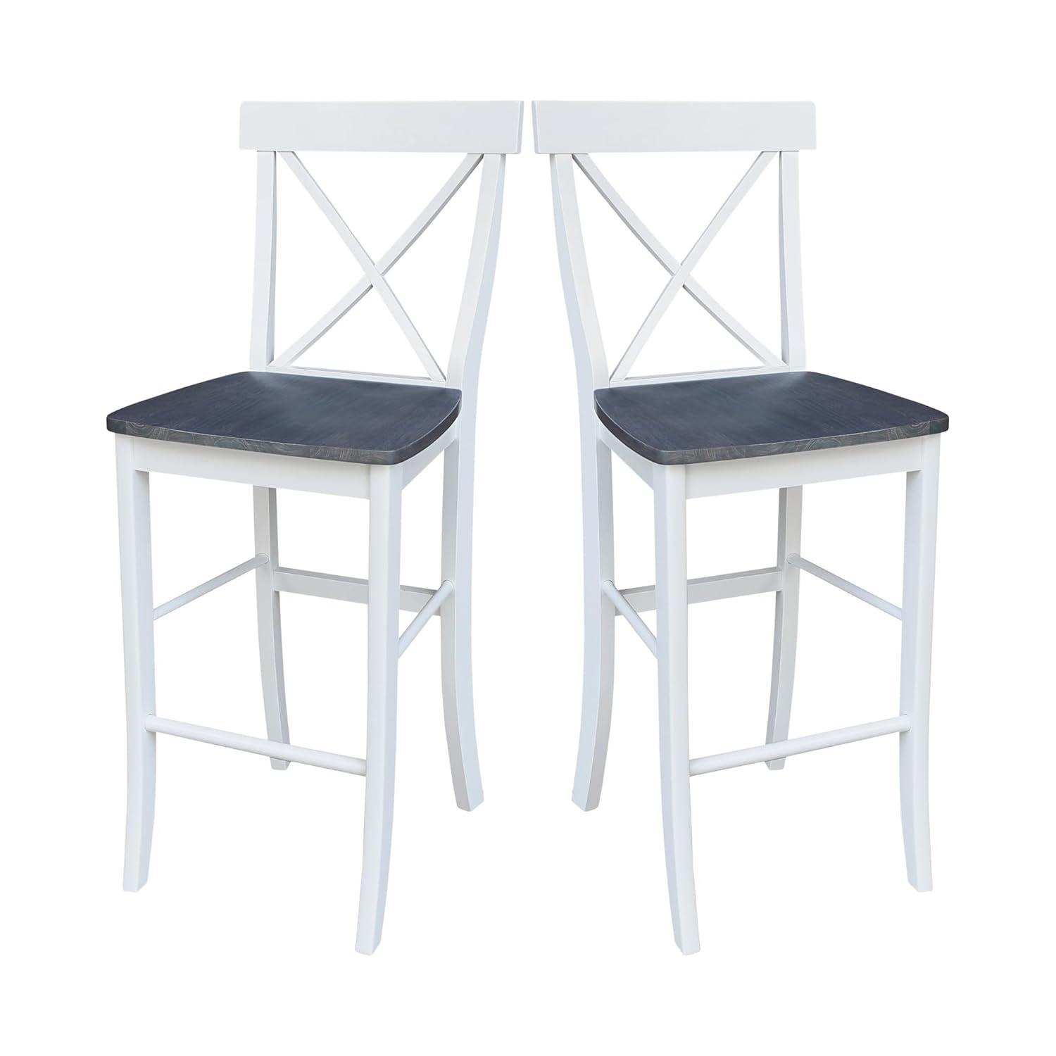 24&#34; X Back Counter Height Barstool Barstool White - International Concepts