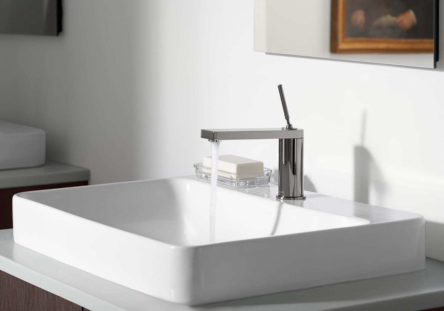 Vox® Vitreous China Rectangular Vessel Bathroom Sink with Overflow