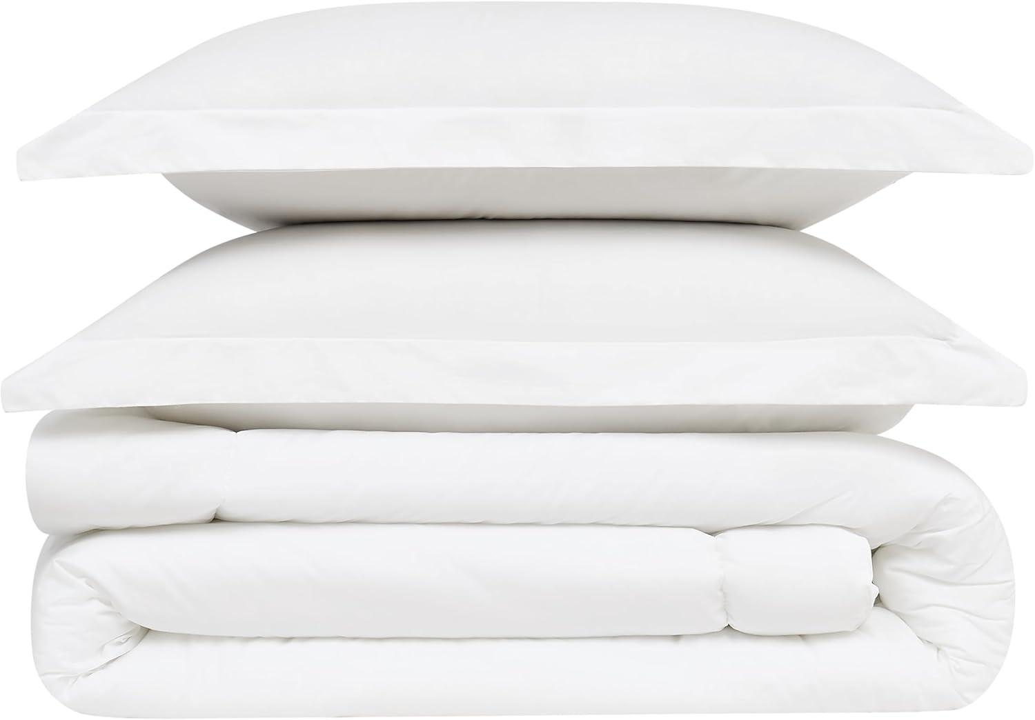 Brooklyn Loom 3pc Full/Queen Percale Comforter Set White