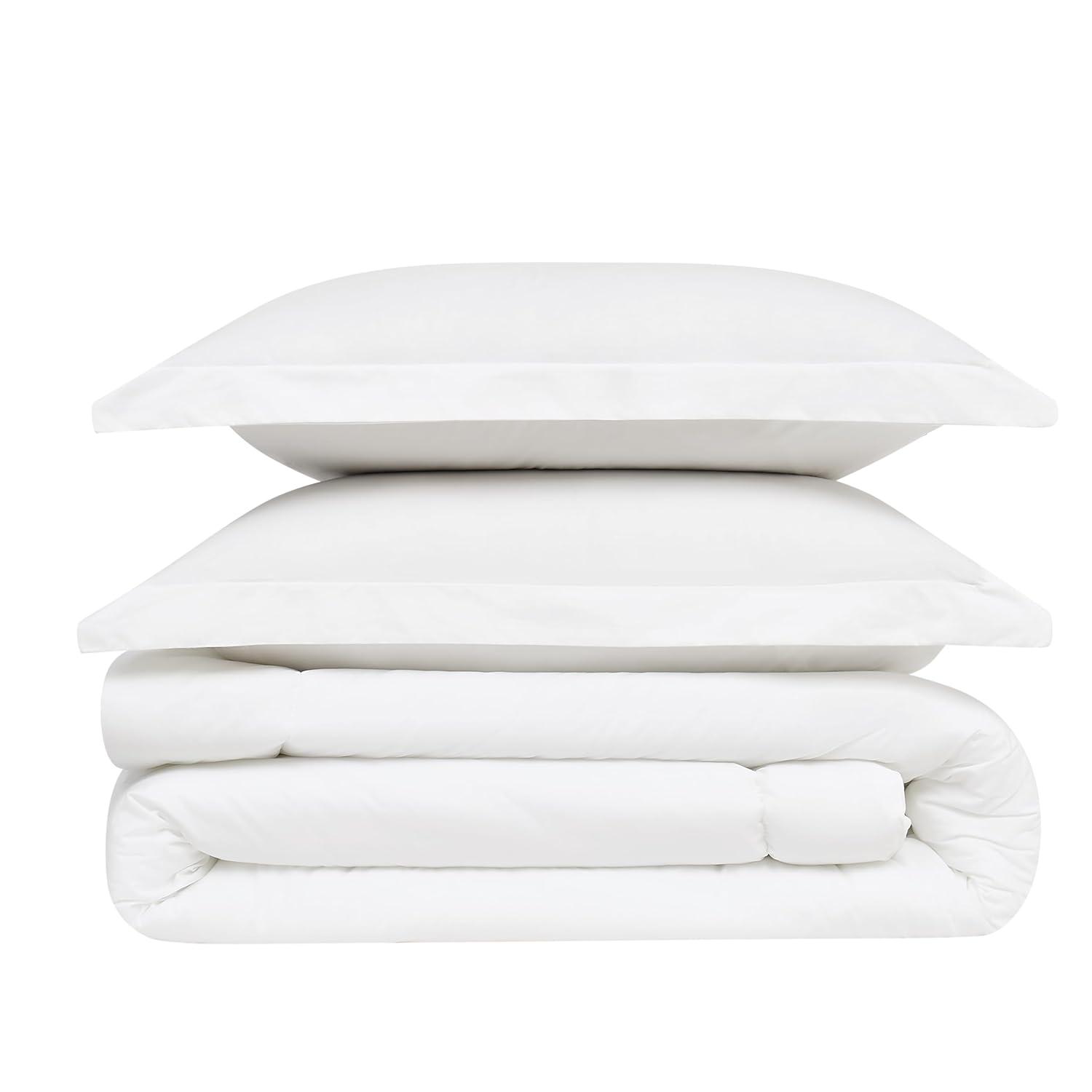 Brooklyn Loom 3pc Full/Queen Percale Comforter Set White