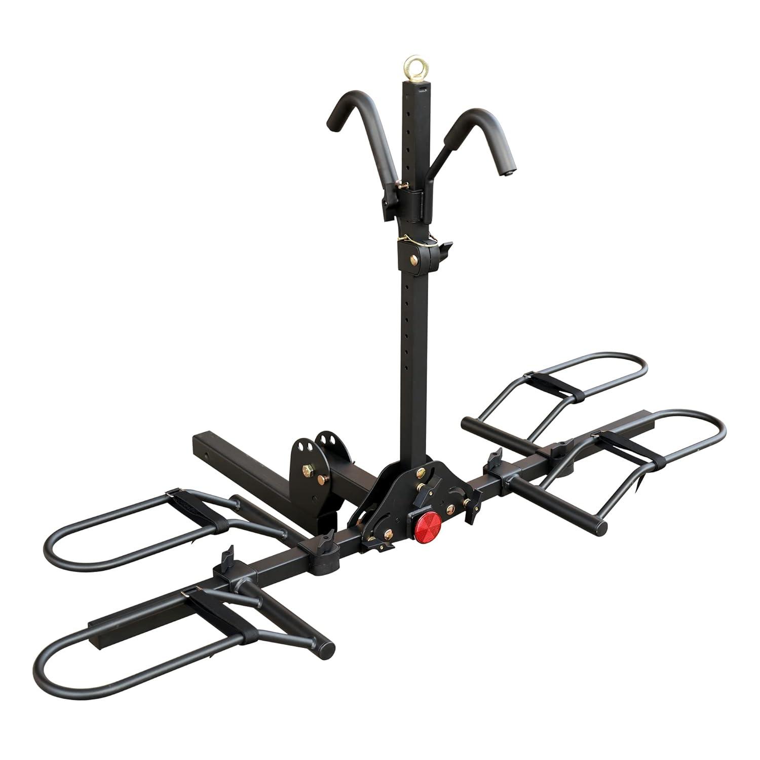 Young Electric Bike Rack 200lb Capacity Alloy Steel Hitch Mount Style for Cars Trucks SUVs RV, fits Bikes with up to 5-inch Fat Tire Carrier Rack, with 2'' Receiver