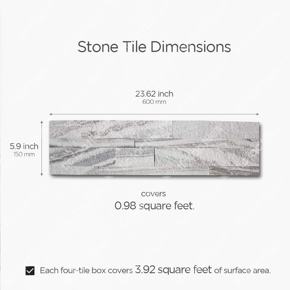 6'' W x 24'' L Natural Stone Peel and Stick Mosaic Tile