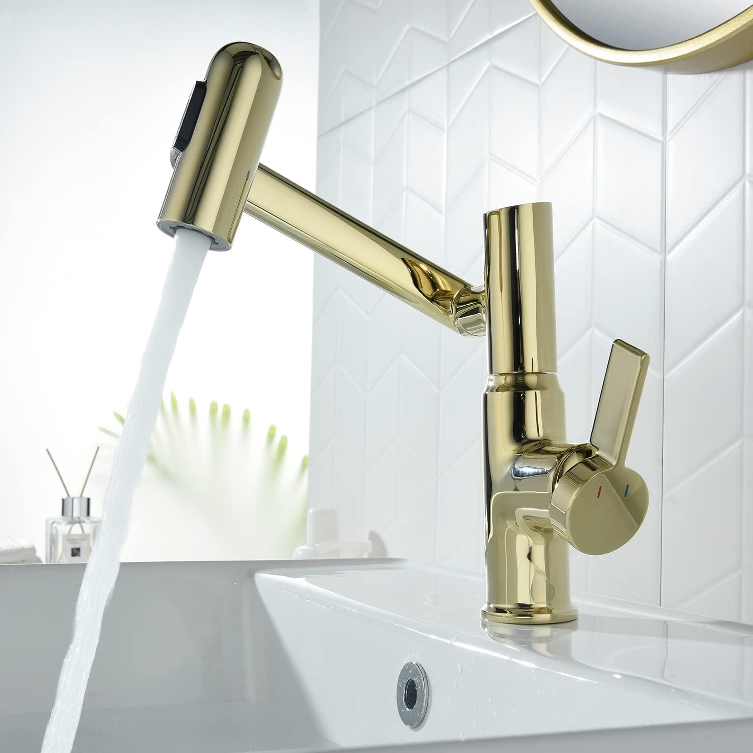 Lefton Rotatable Single Hole Bathroom Faucet with Temperature Display BF2204