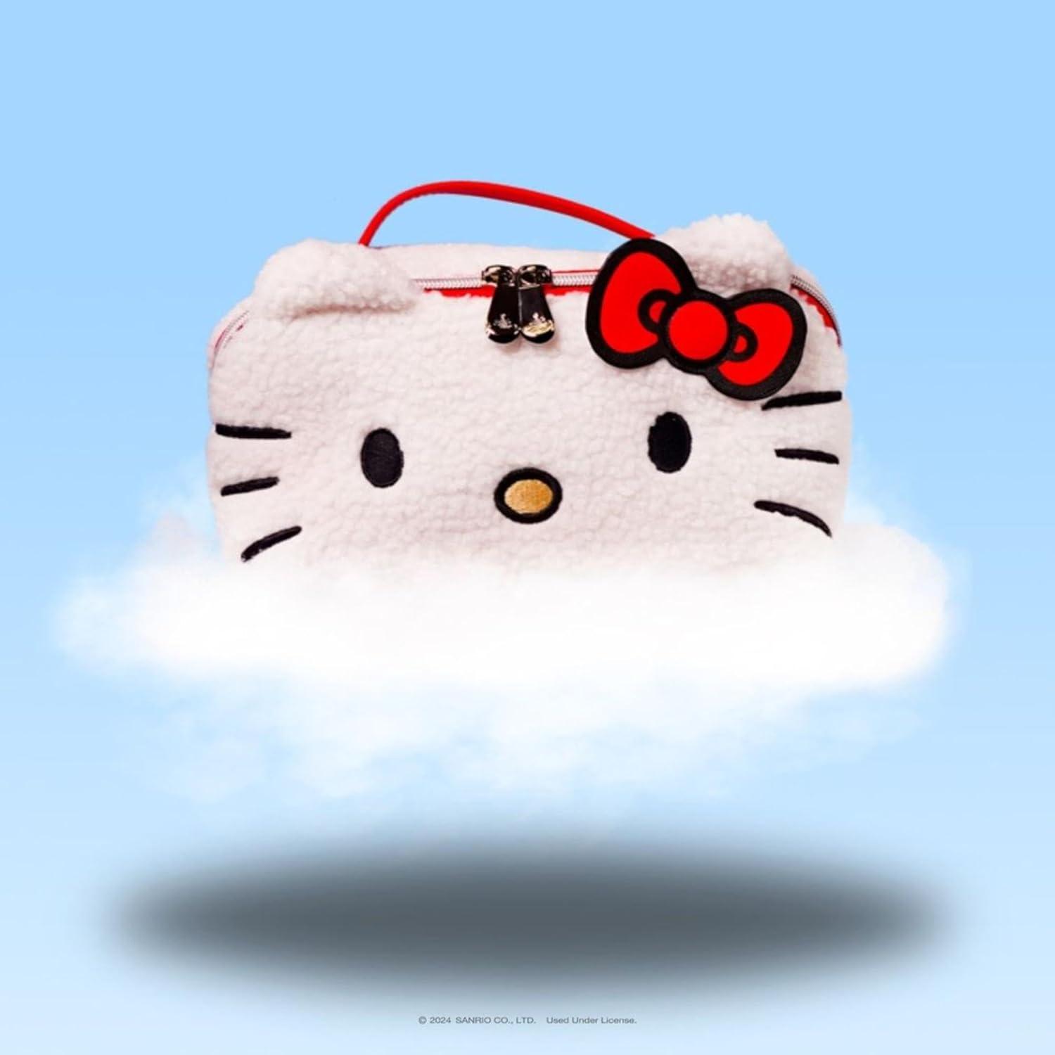Impressions Vanity Hello Kitty Unfold Travel Makeup Bag, Opens Flat Cosmetic Bag with Compartments
