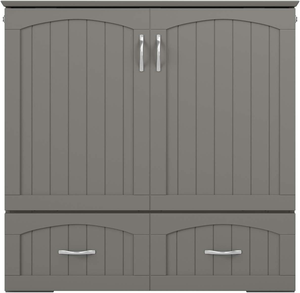 AFI Southampton Twin XL Size Modern Wood Murphy Bed Chest, Gray