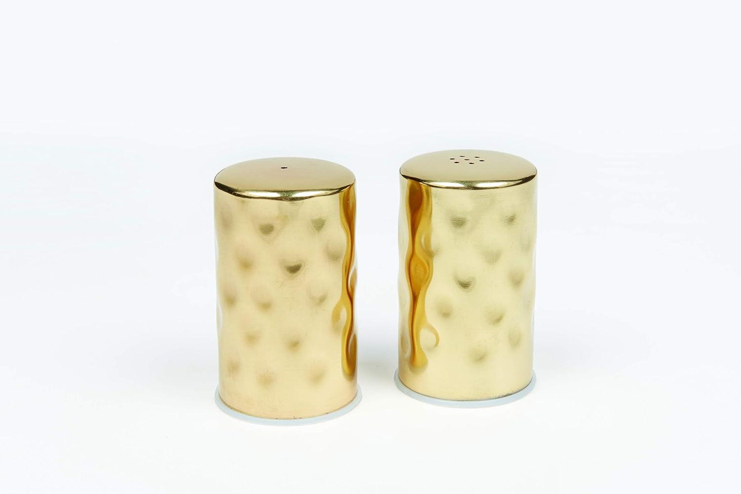 American Metalcraft GHSP2 Hammered Salt & Pepper Shaker Set, Gold, 2-Ounces Each