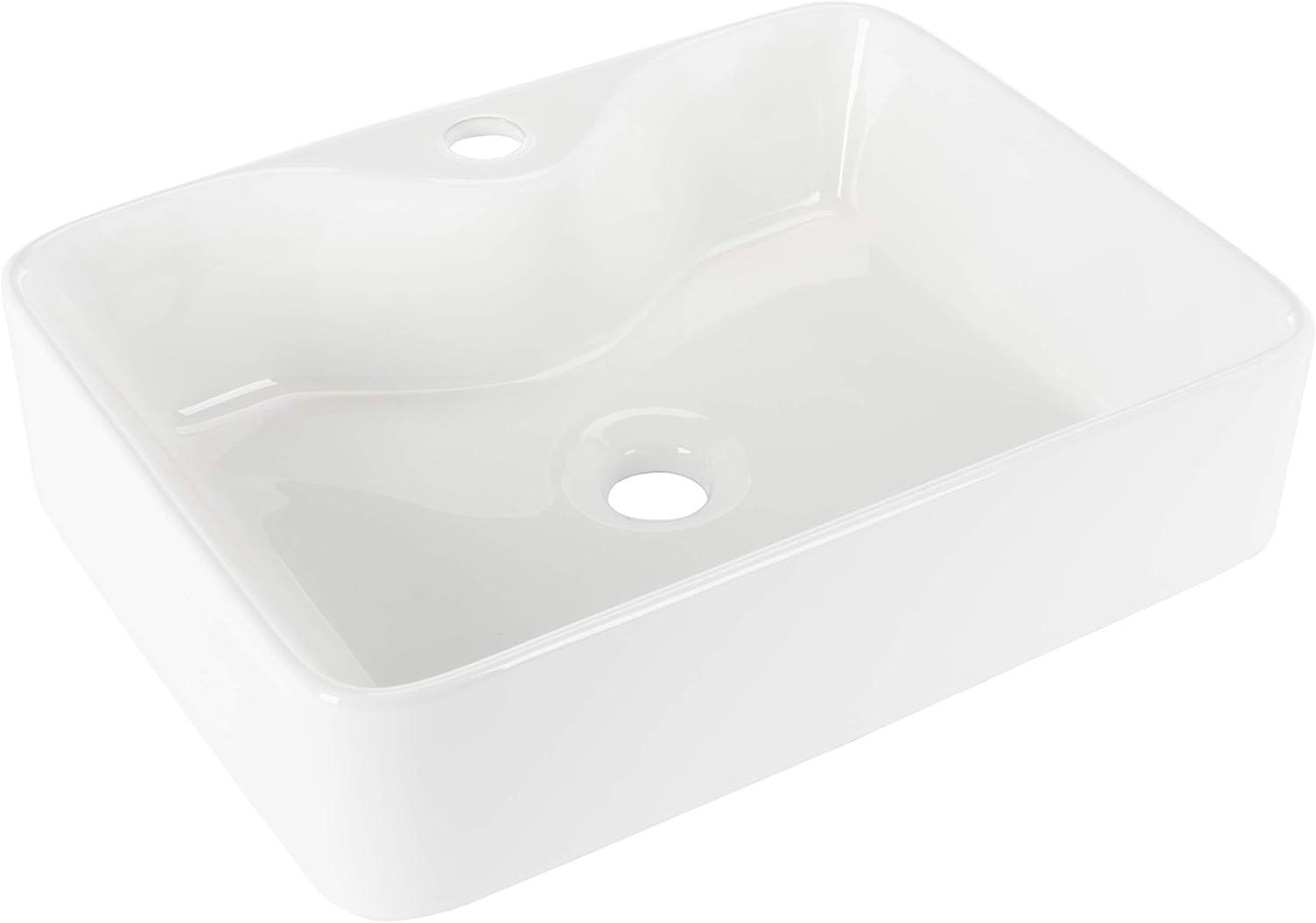 Safavieh Fen 18.9'' White Ceramic Rectangular Bathroom Sink