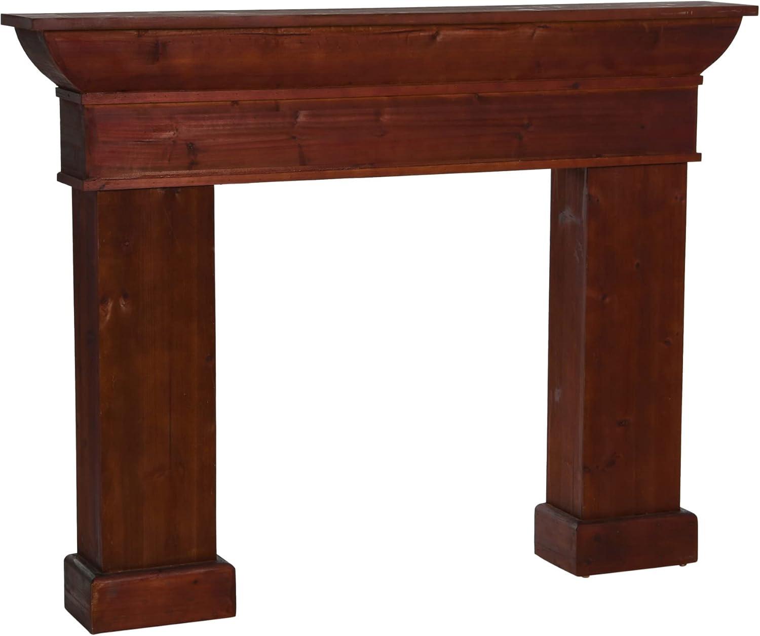 Storied Home Monolith Decorative Fireplace Mantel Brown: Wall Mount, Fir Wood & MDF Frame