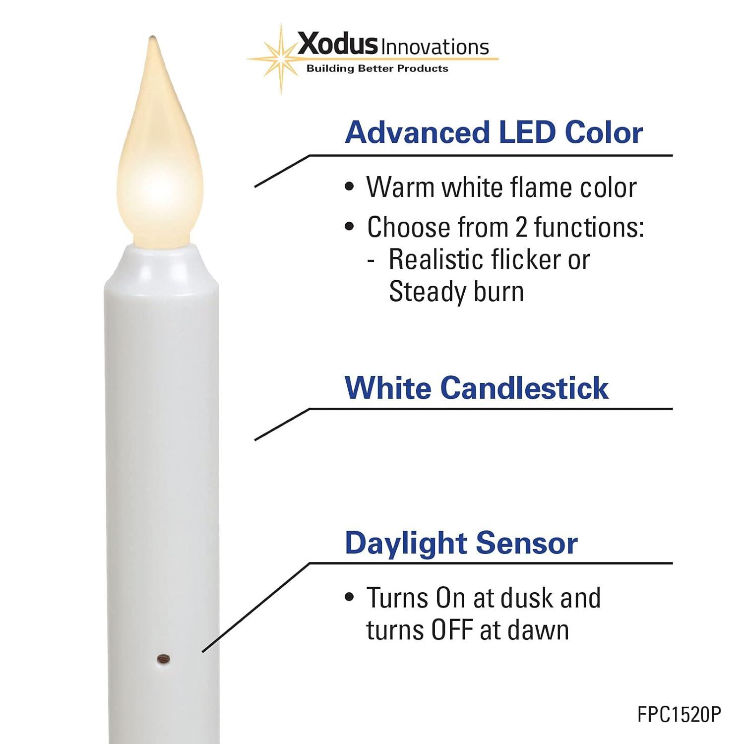 Battery Operated LED Window Candle with Sensor Pewter FPC1520P