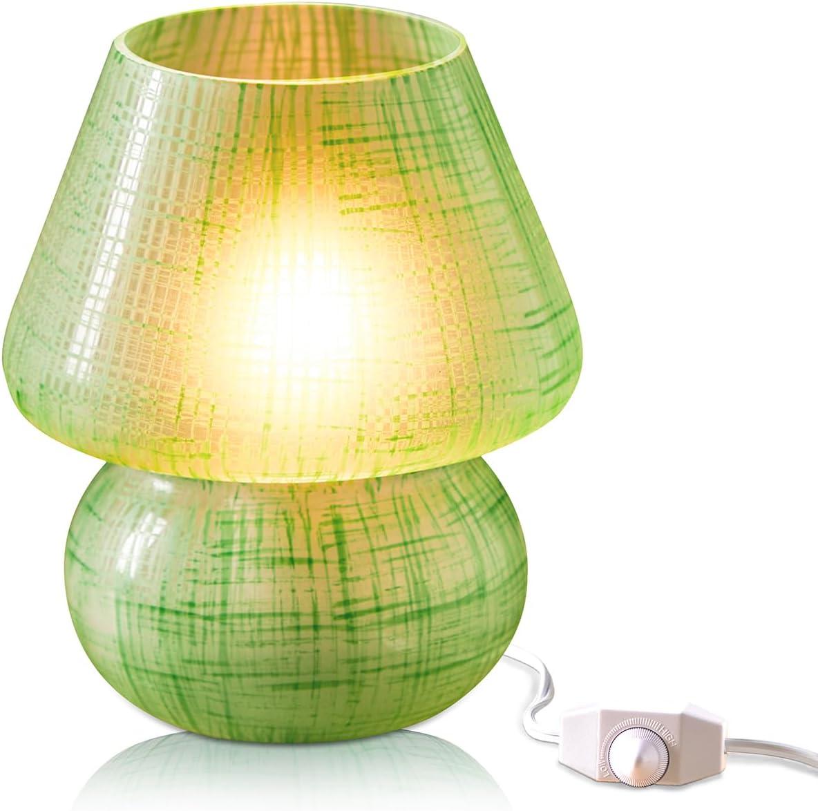 Next Glow Mushroom Lamp - Green Retro Funky Aesthetic LED Table Lamp, Modern Dimmable E26 Socket