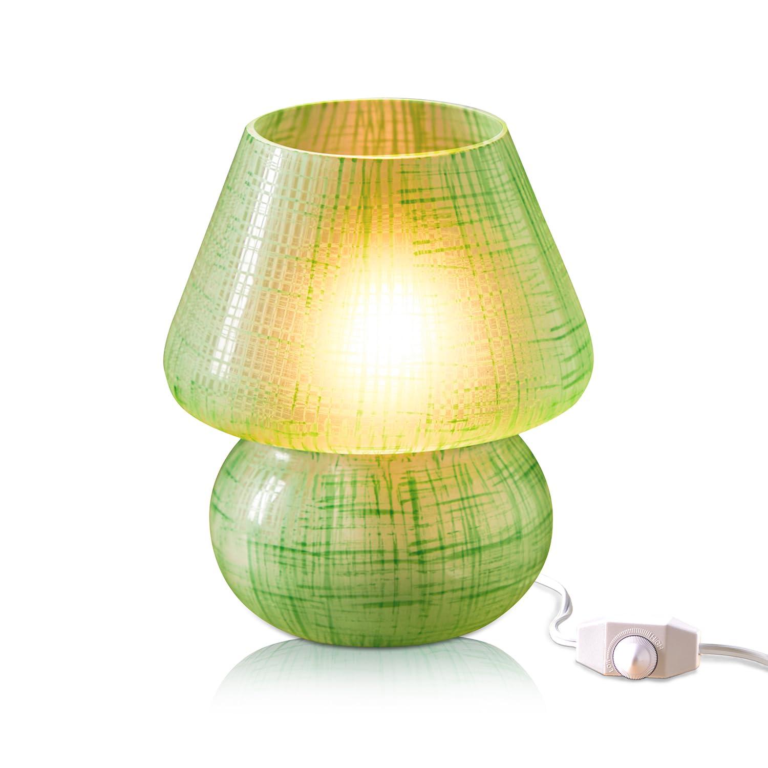 Next Glow Mushroom Lamp - Green Retro Funky Aesthetic LED Table Lamp, Modern Dimmable E26 Socket