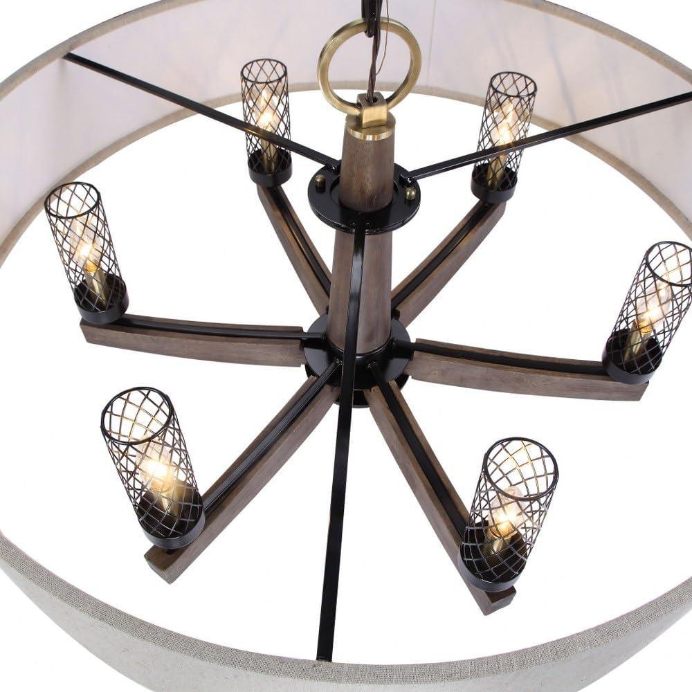 Foundry Select Zuckerman 6 - Light Wood Drum Chandelier
