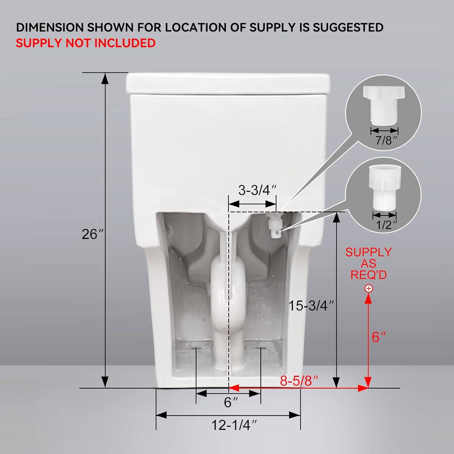 HOROW T0338W One Piece Toilet 10" Rough-in, Elongated Toilet with Comfortable Seat Height, ADA Chair Height 17.3", Dual Flush 0.8/1.28 GPF & MAP 1000g, Standard White Toilet Bowl, Space Saver Design