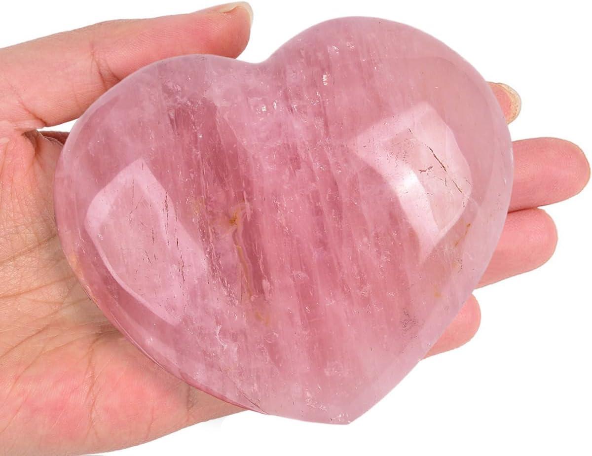 Large Natural Rose Quartz Heart Healing Stone