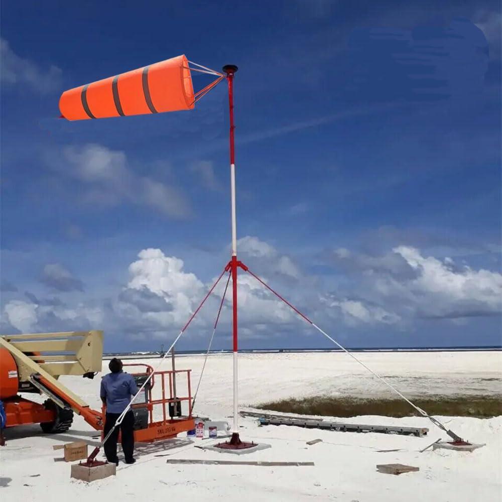 Airport Windsock Rip-stop Outdoor Rainbow Wind Measurement Sock Bag with Reflective Belt(30" 40" 60") (60")
