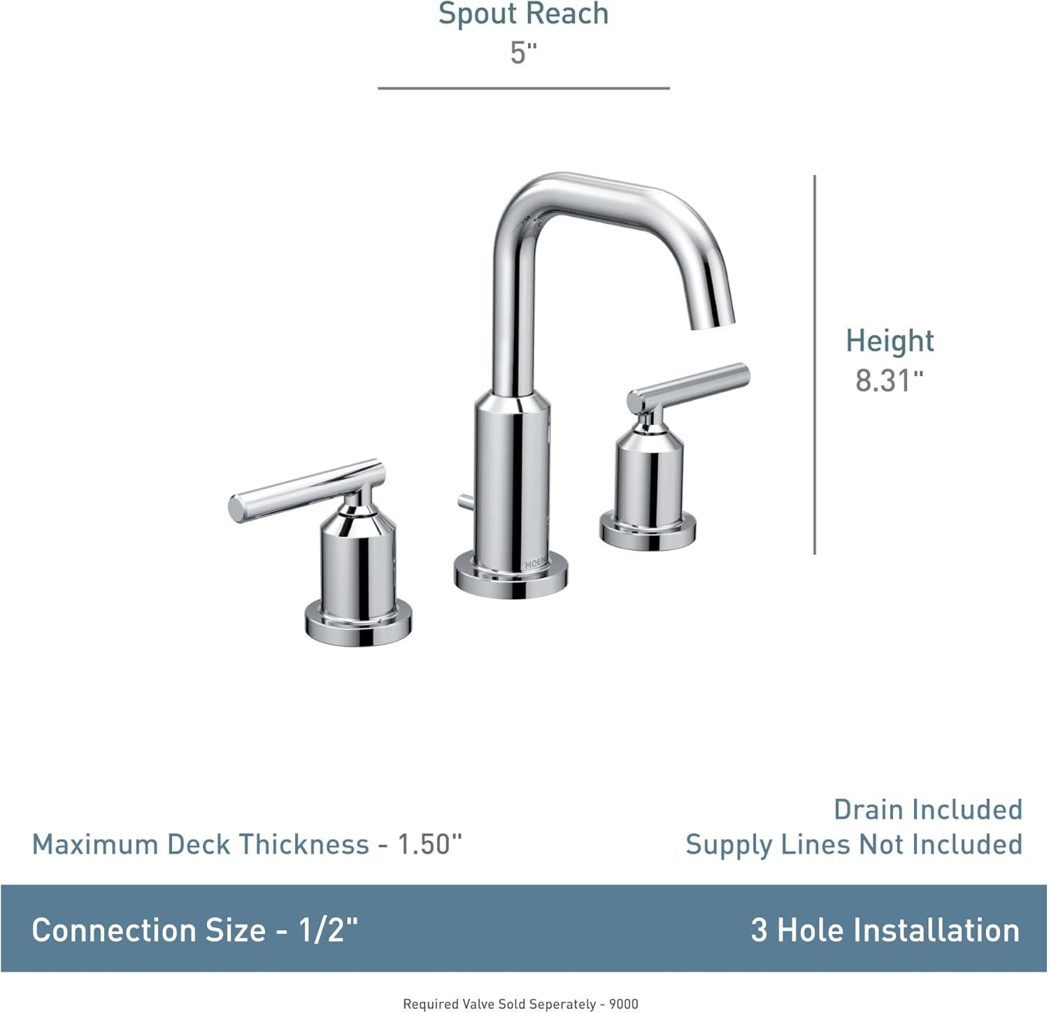 Moen T6142Bl Matte Black Two-Handle Bathroom Faucet