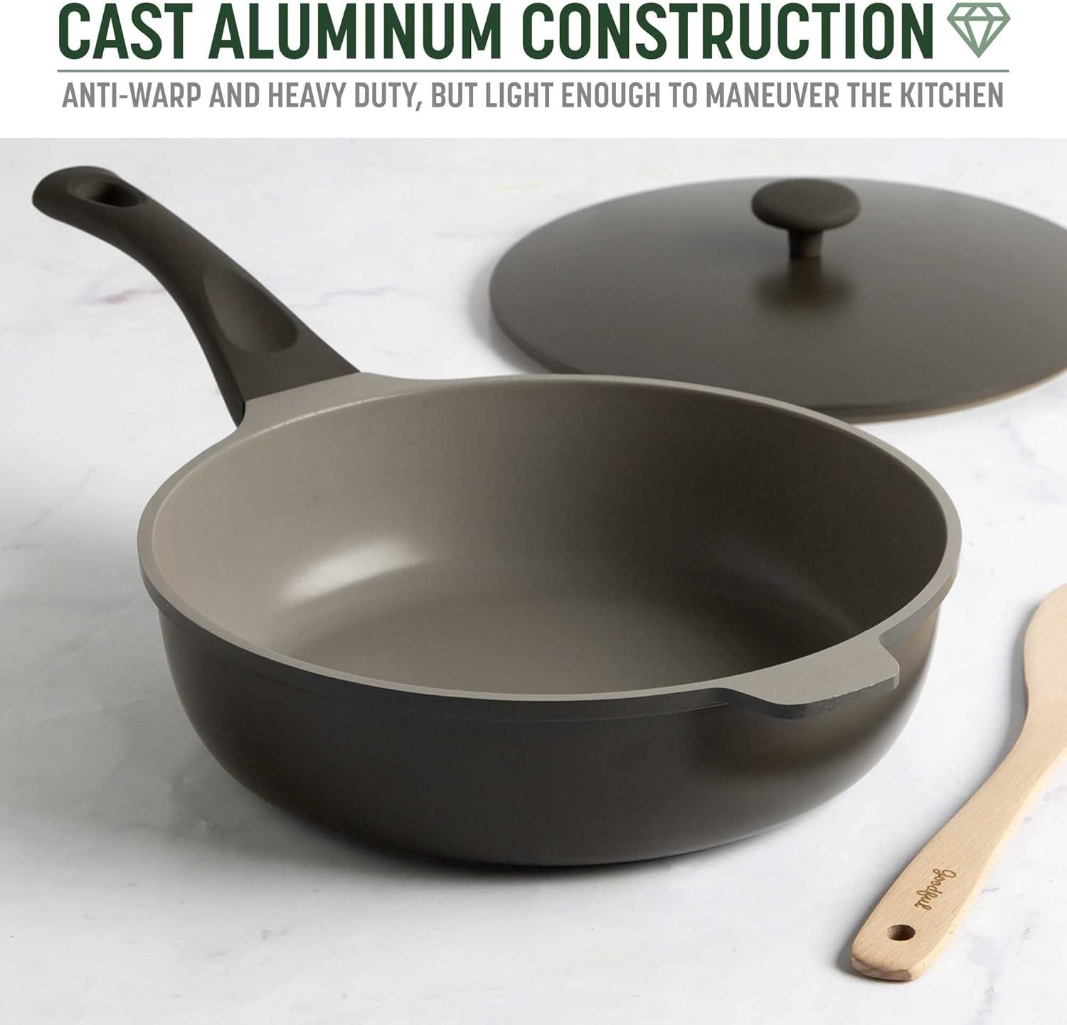 Graphite Cast Aluminum Nonstick Pan with Lid and Turner