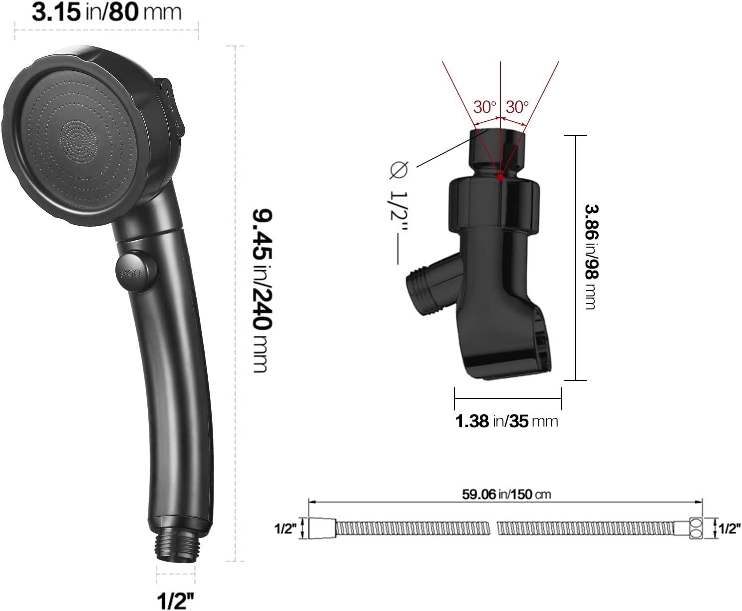 High Pressure Handheld Shower Head with ON/OFF Pause Switch, 3 Spray Modes Shower Head