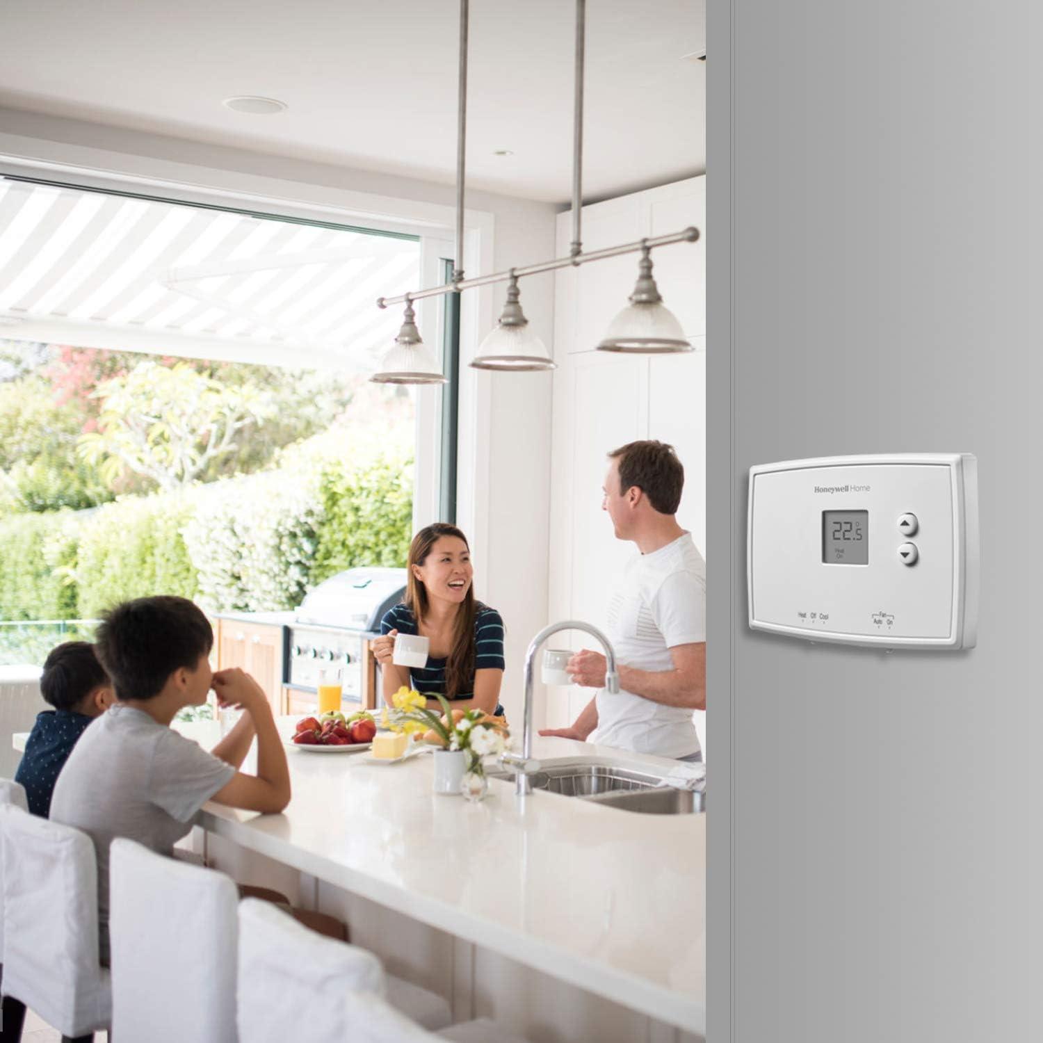 Honeywell Thermostat, Non-Programmable Thermostat, White, RTH111B1024/E1