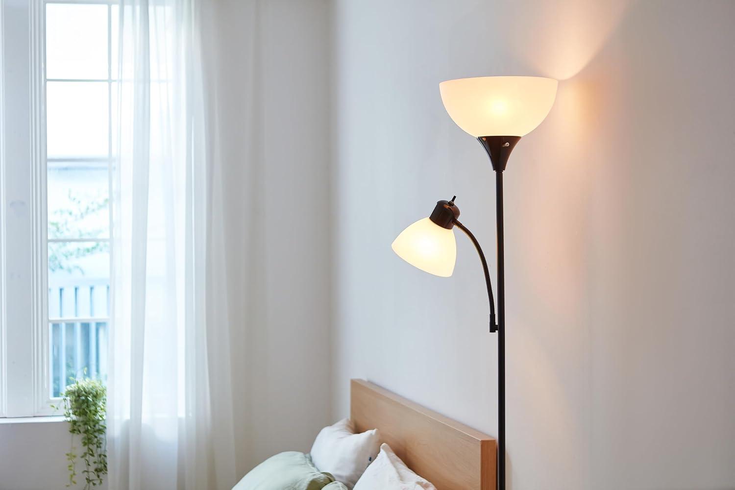 Globe Electric Delilah 72 in. Matte Black Color Torchiere Floor Lamp