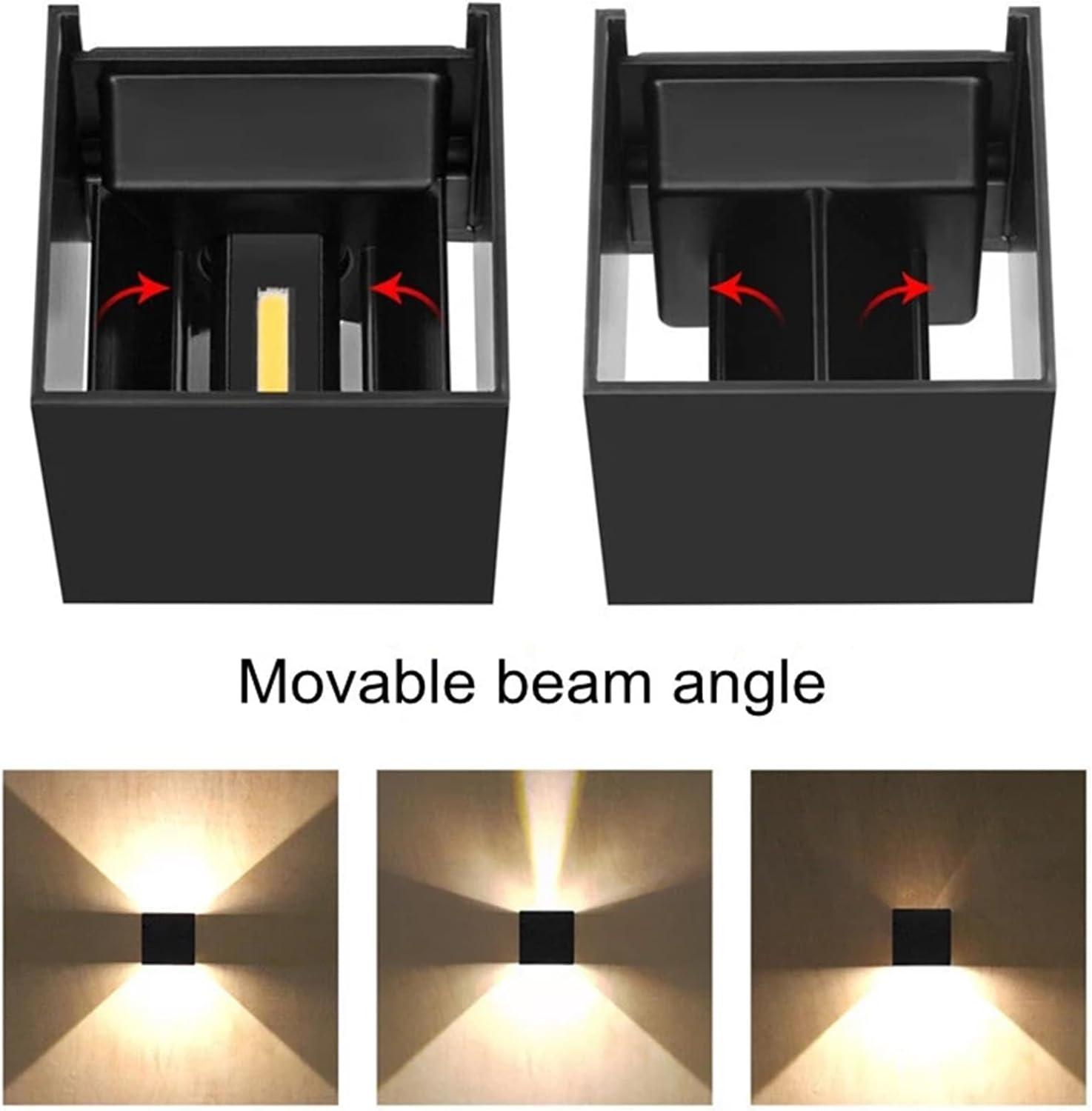 Modern Black Aluminum LED Waterproof Wall Sconce Set