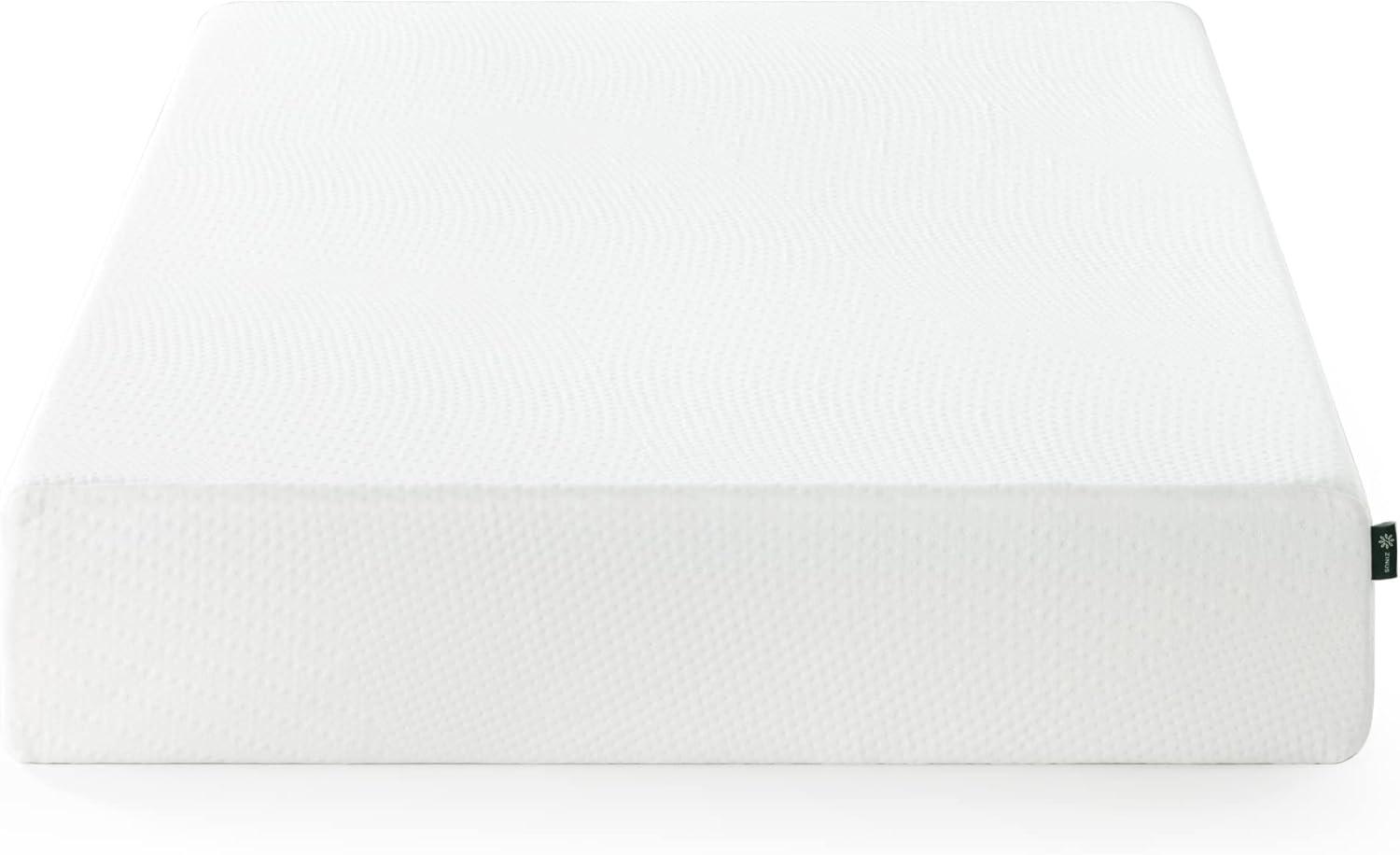 Twin 10-Inch White Memory Foam Mattress with Fabric Cover