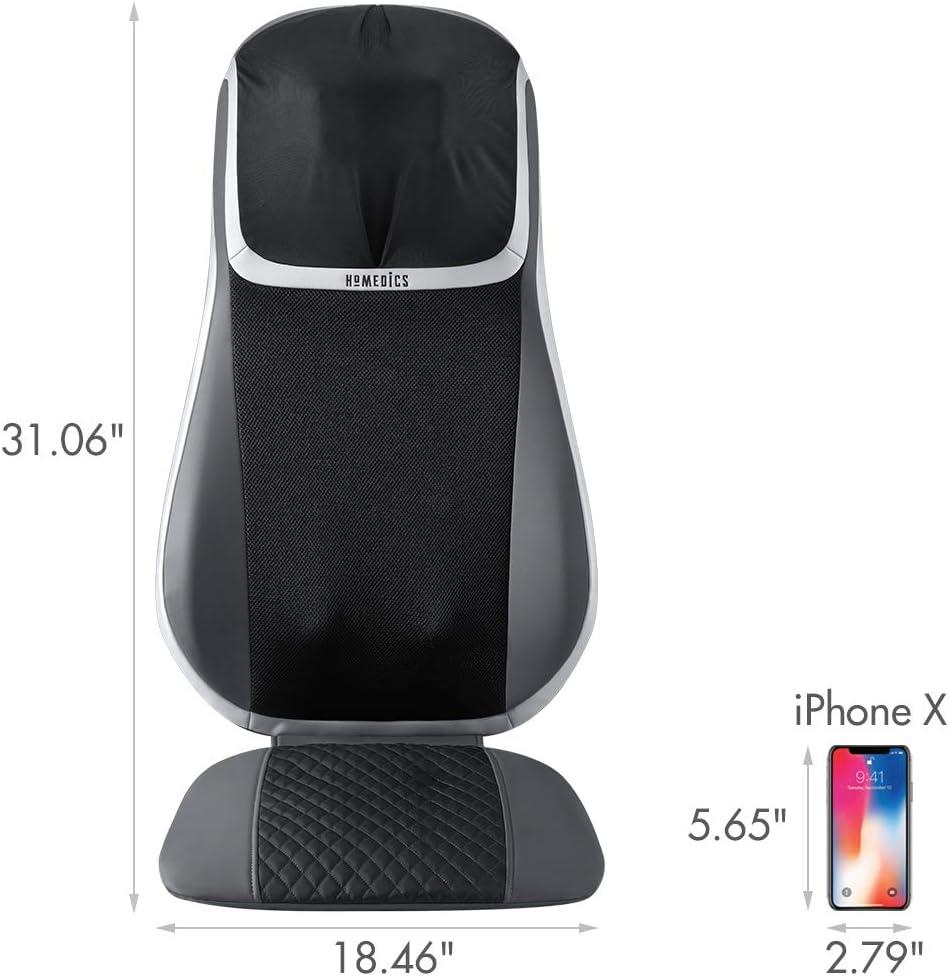 Homedics Shiatsu 3D Trutouch Massage Cushion for Neck & Back Soothing Heat, Shiatsu and Percussion, 3 Zones