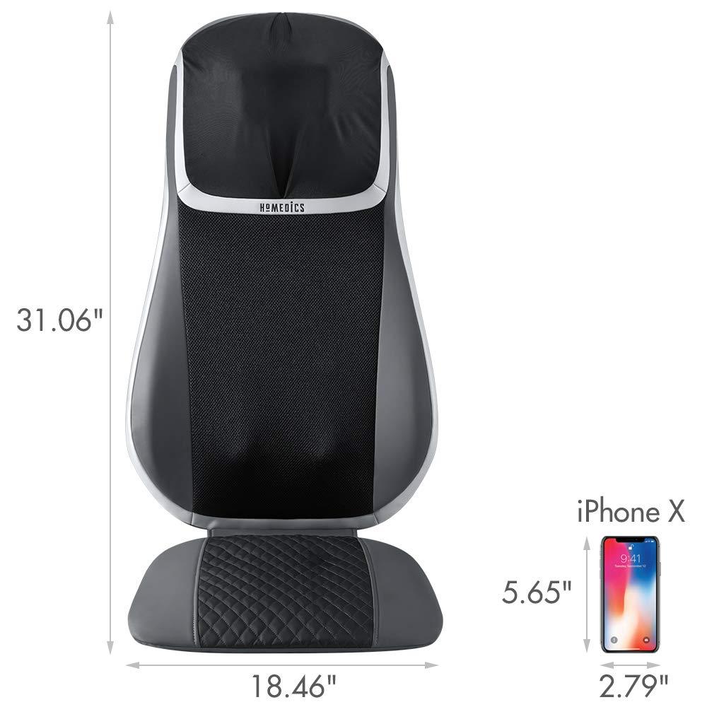 Homedics Shiatsu 3D Trutouch Massage Cushion for Neck & Back Soothing Heat, Shiatsu and Percussion, 3 Zones