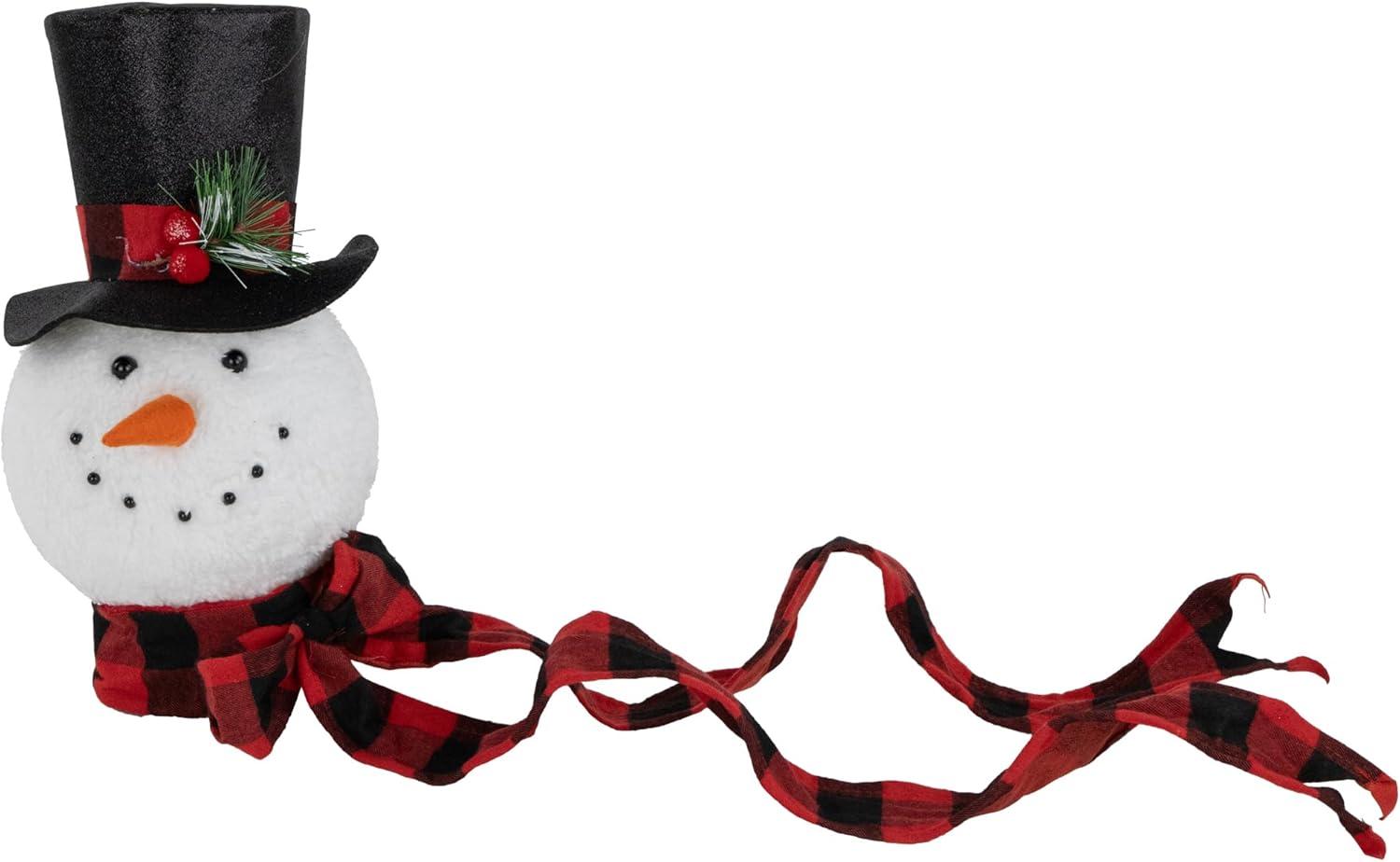 Traditional Plush Snowman in Top Hat Christmas Tree Topper