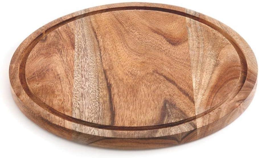 Acacia Wood Glass Cake Stand | Versatile Serving Tray & Cheese Board | Rustic Dessert Display for Parties