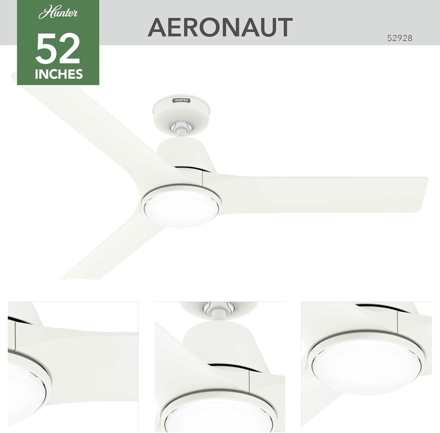 Hunter 52 Inch AeronautWi-Fi ENERGY STAR® Damp Rated Ceiling Fan With Lights And Remote