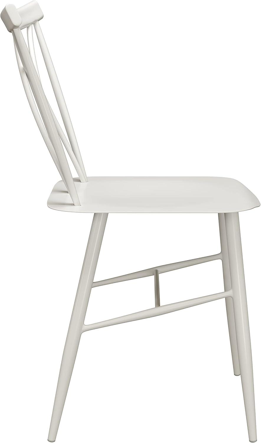 White Cross Back Wood and Metal Side Chair Set