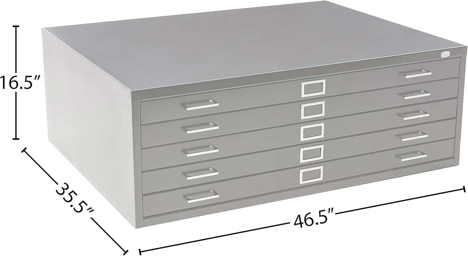 Five-Drawer Flat File Filing Cabinet