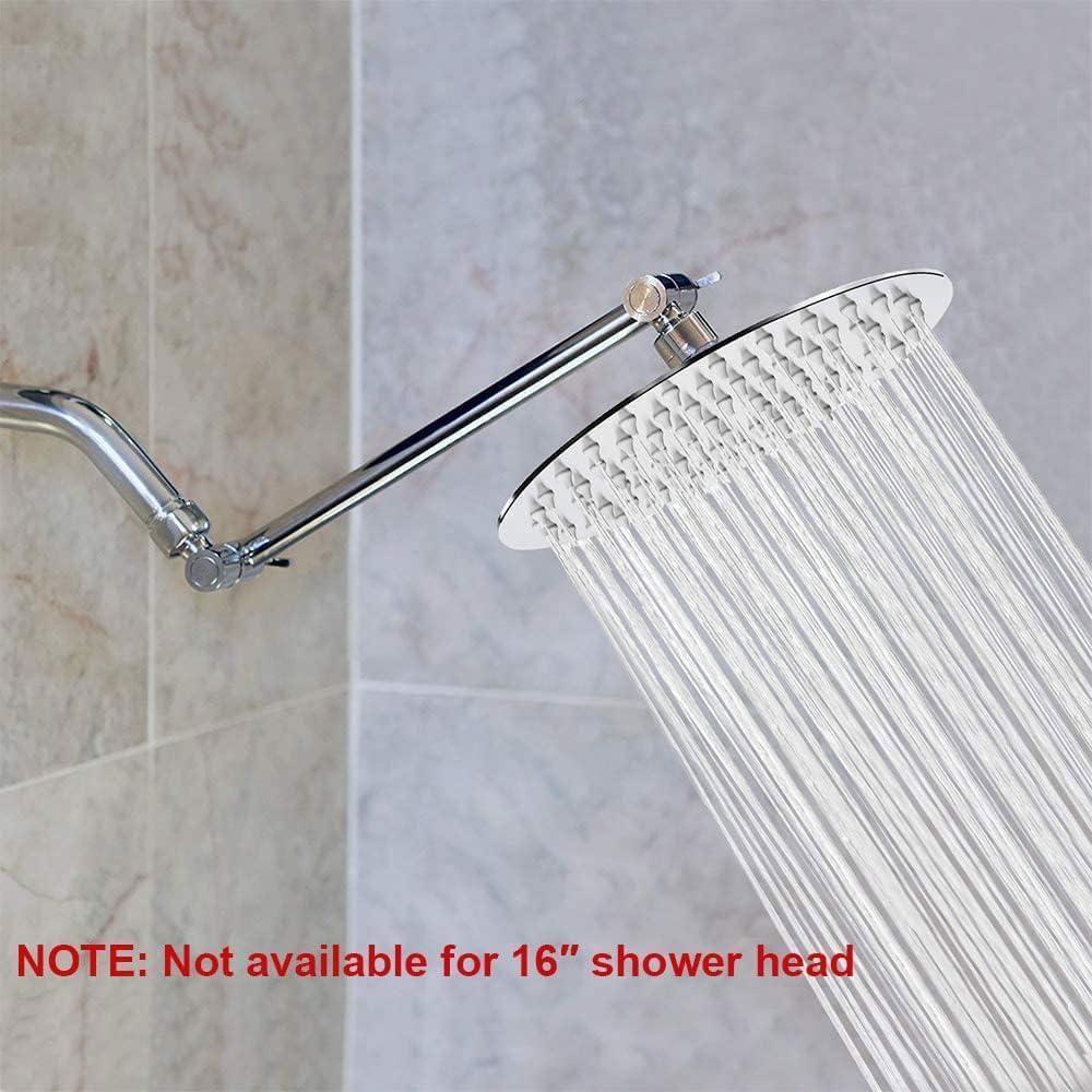 Adjustable Chrome Ceiling Shower Arm with Solid Brass Construction