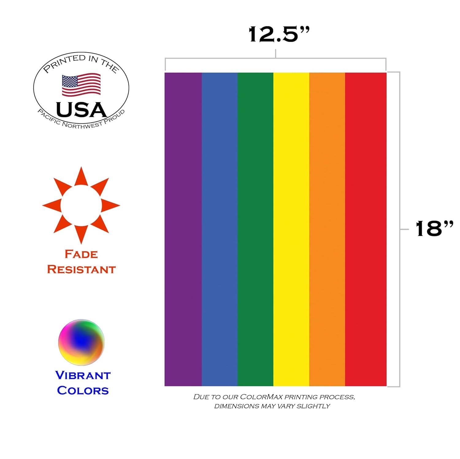Toland Home Garden Rainbow Pride LGBTQIA+ Pride Flag Double Sided 12x18 Inch
