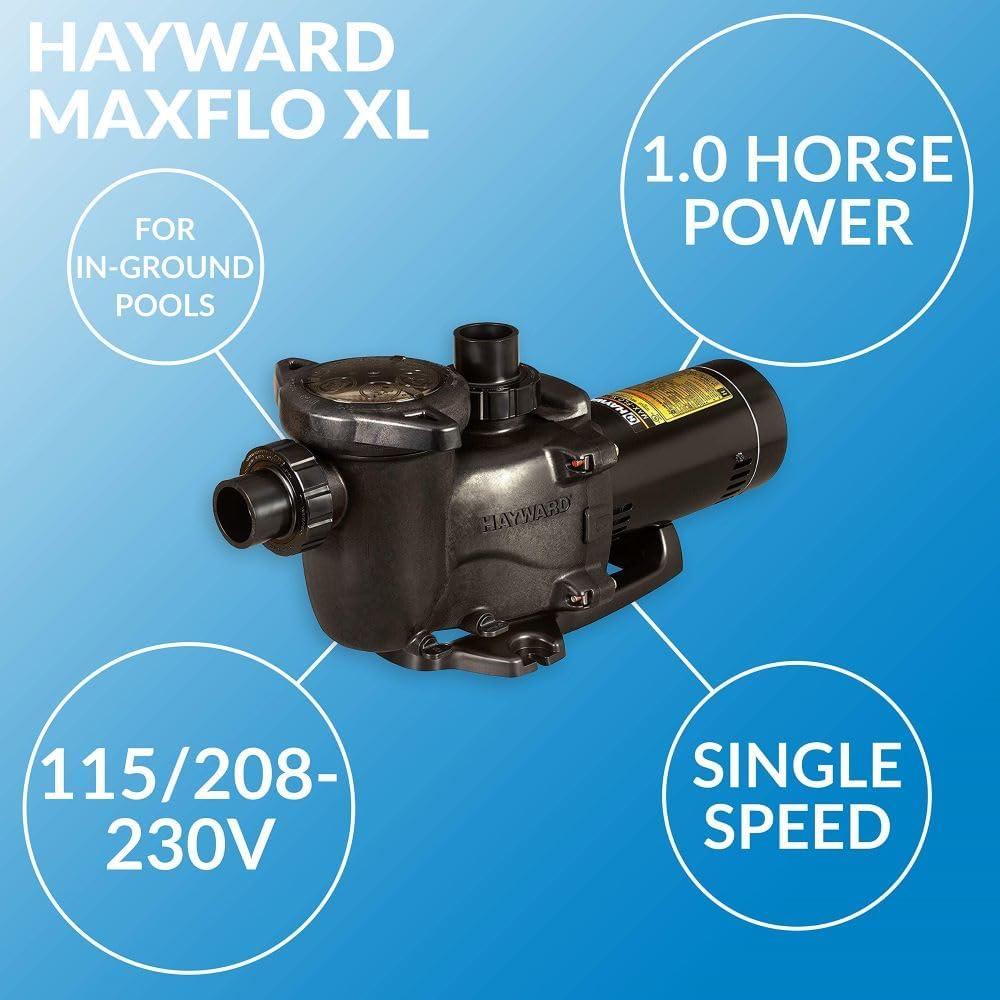 Hayward Black Heavy-Duty 1 HP Pool Pump