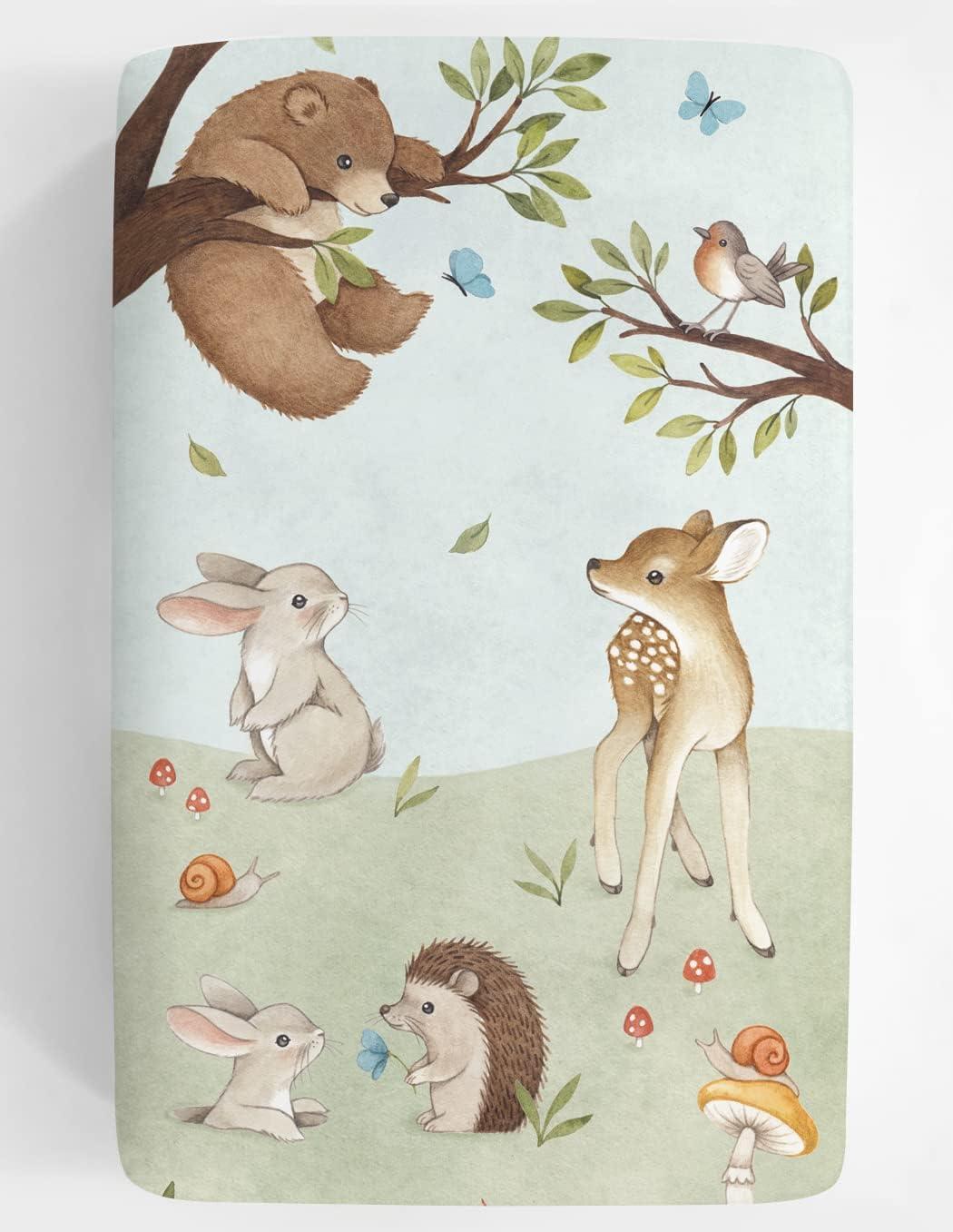 Rookie Humans Mini Crib Sheet Enchanted Forest 100% Cotton