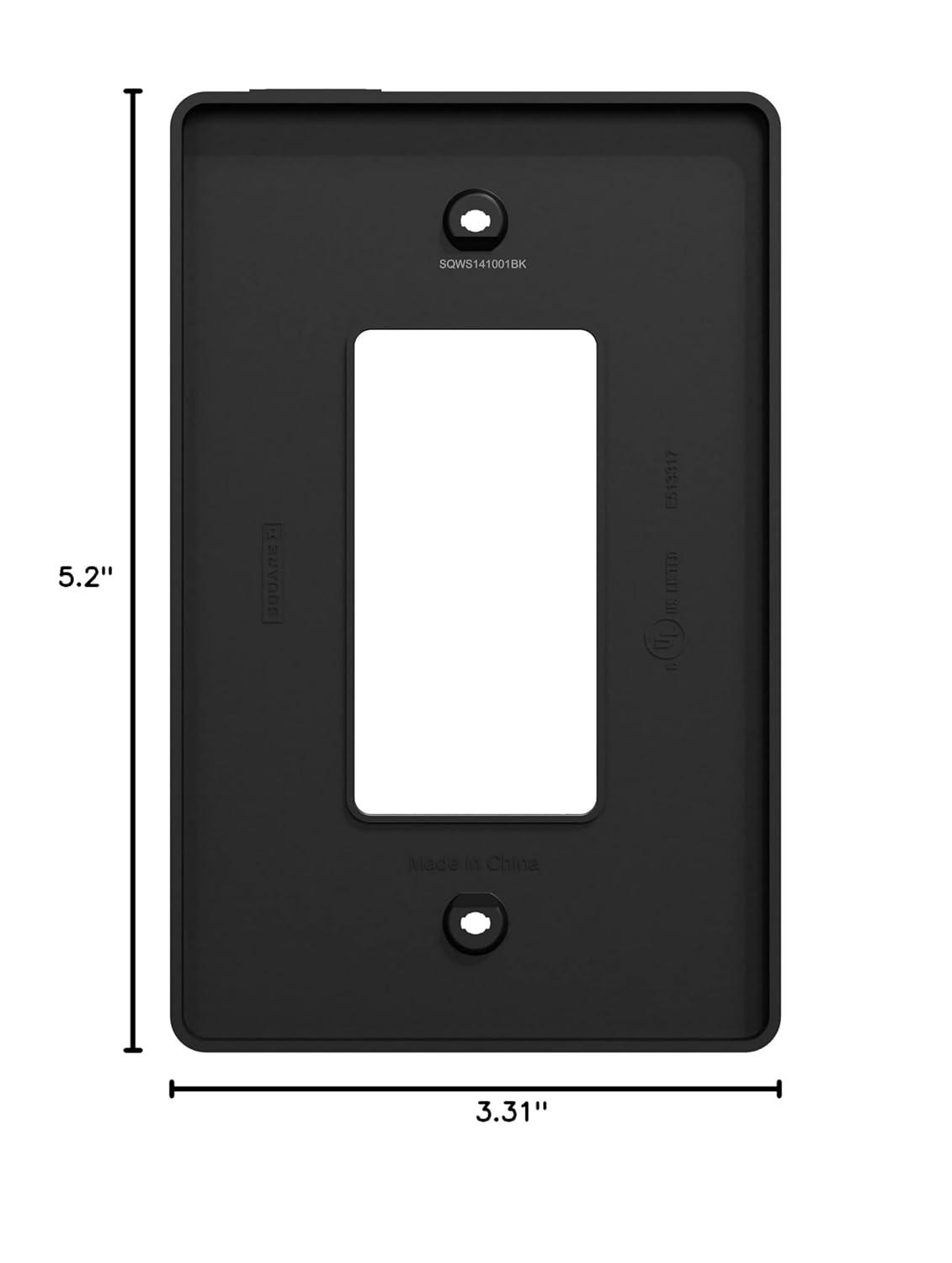 Square D by Schneider Electric X Series Wall Plate for Outlet and Light Switch, Mid Size Plus 1 Gang, Matte Black