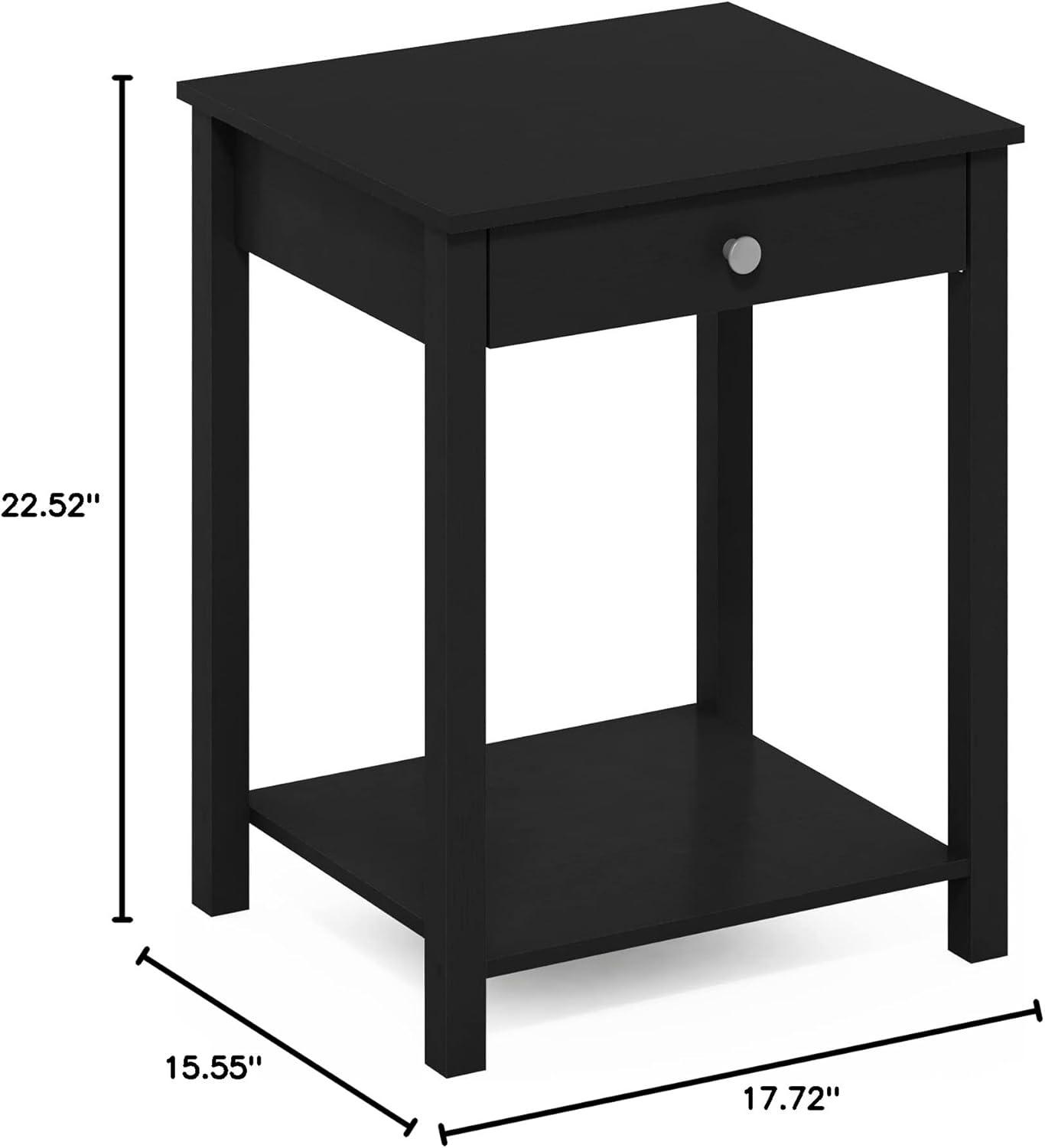 Furinno Classic Side Table with Drawer, Americano