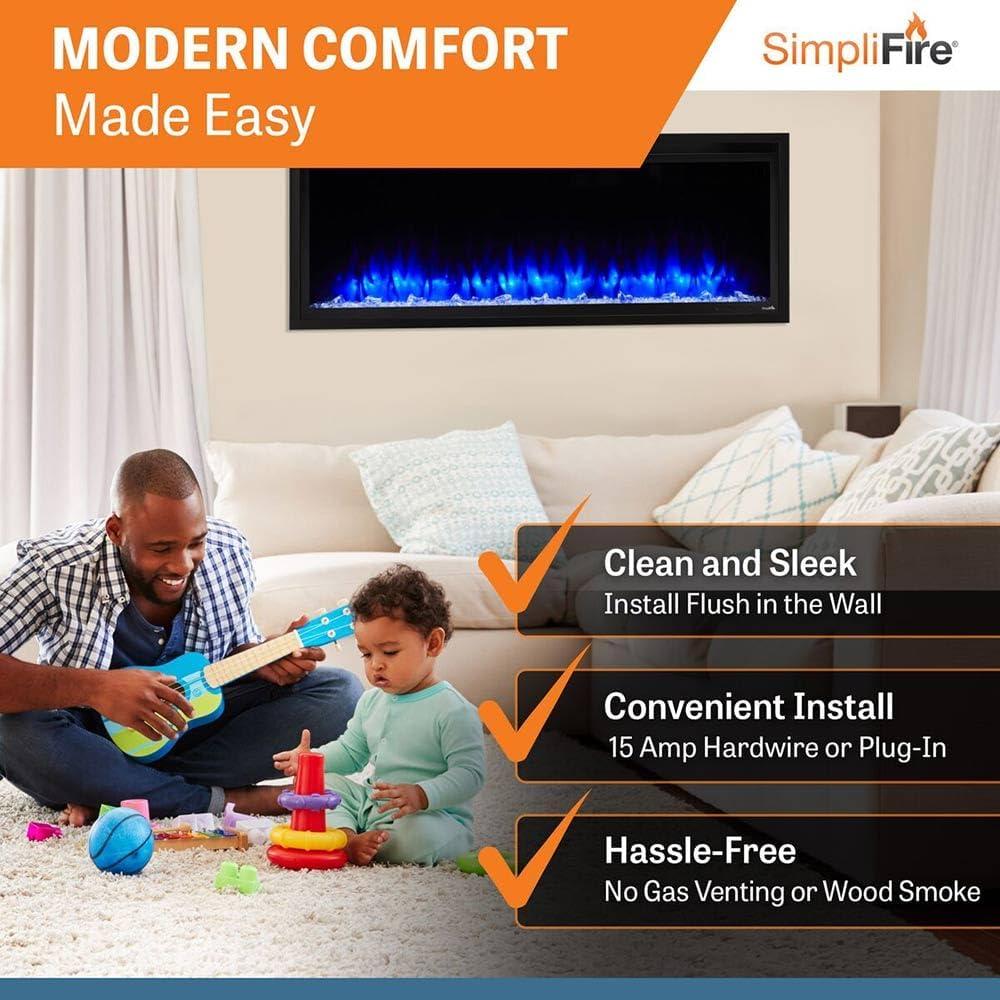 SimpliFire Allusion Platinum Wall Mount Electric Fireplace