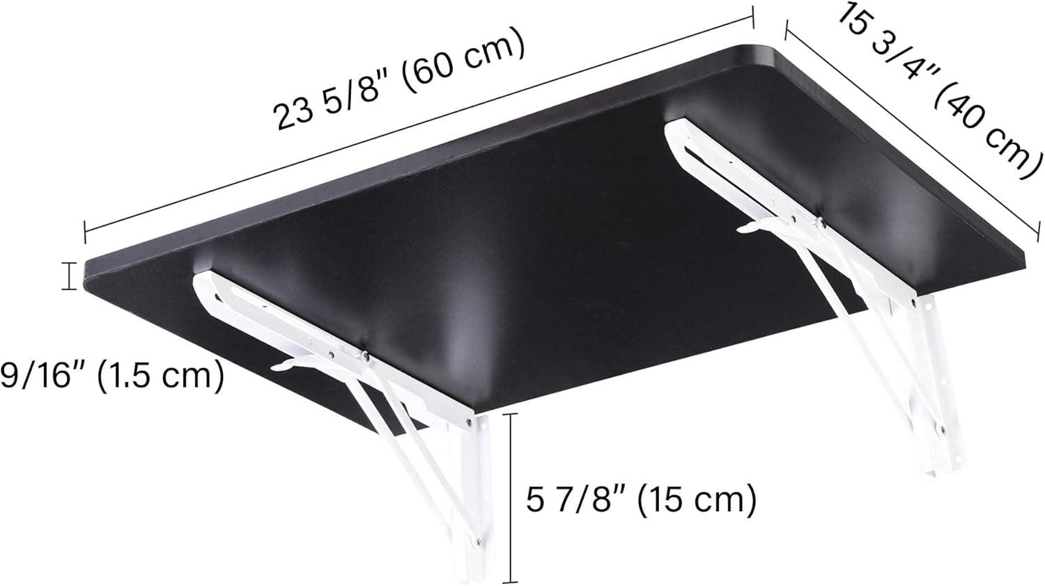 Yescom Wall Mounted Floating Folding Computer Desk 23 5/8" x 15 3/4" 66lbs Weight Capacity Black
