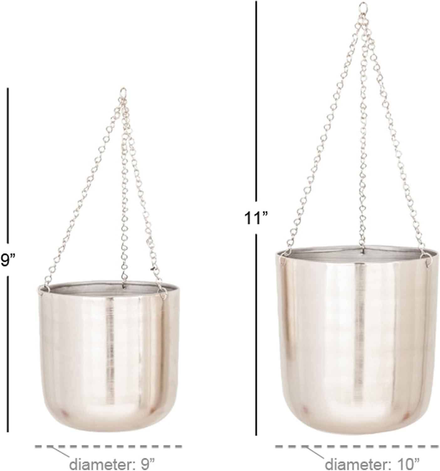 Modern 2-Piece Iron Hanging Planter Set