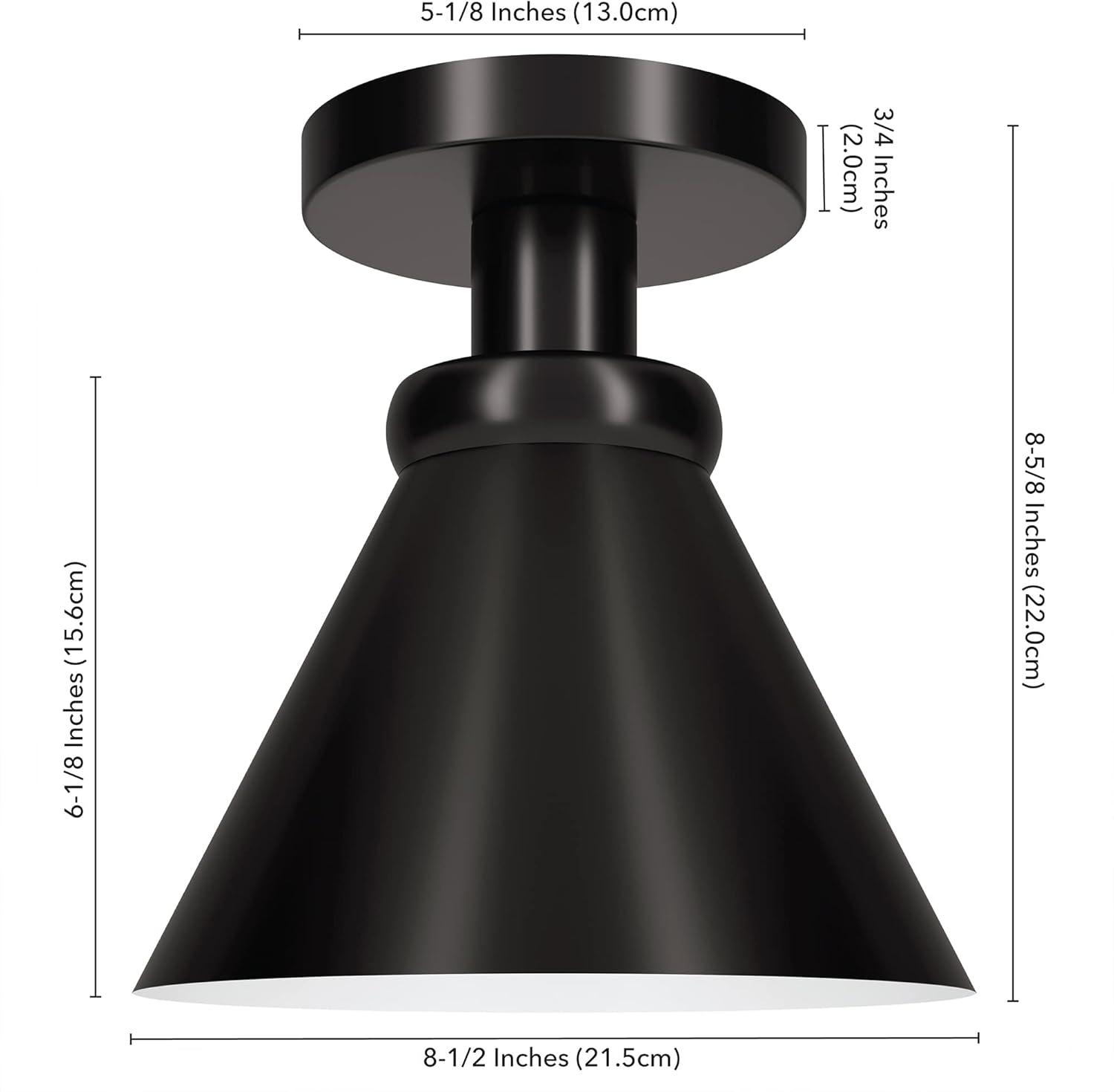 Henn&Hart 8.5"  Black Semi Flush Mount