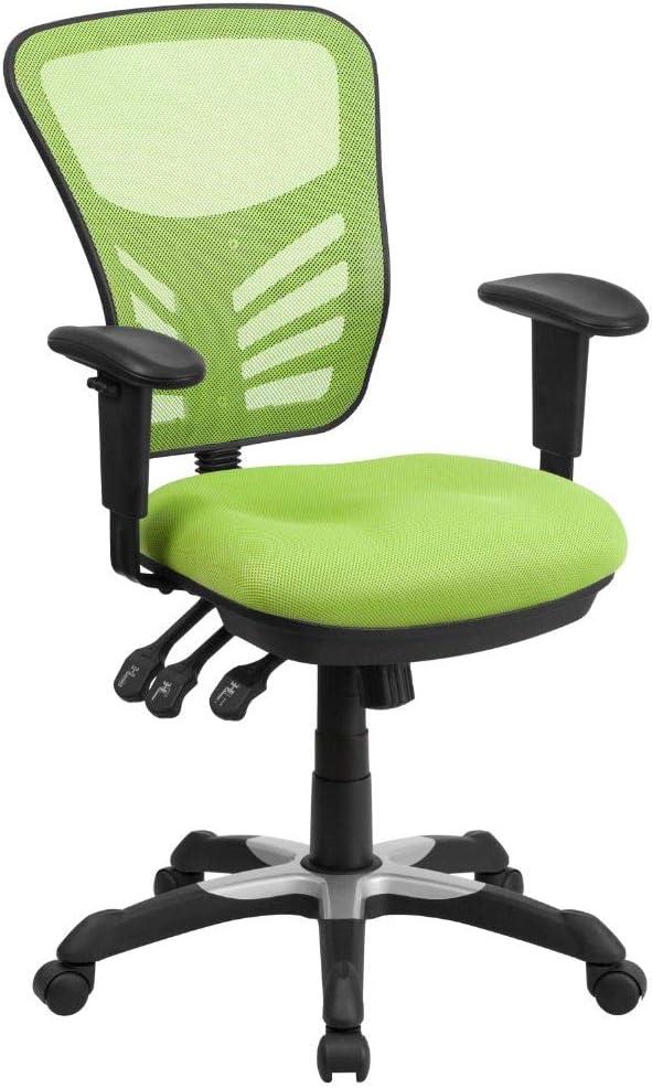 Flash Furniture Mid-Back Mesh Multifunction Executive Swivel Ergonomic Office Chair with Adjustable Arms