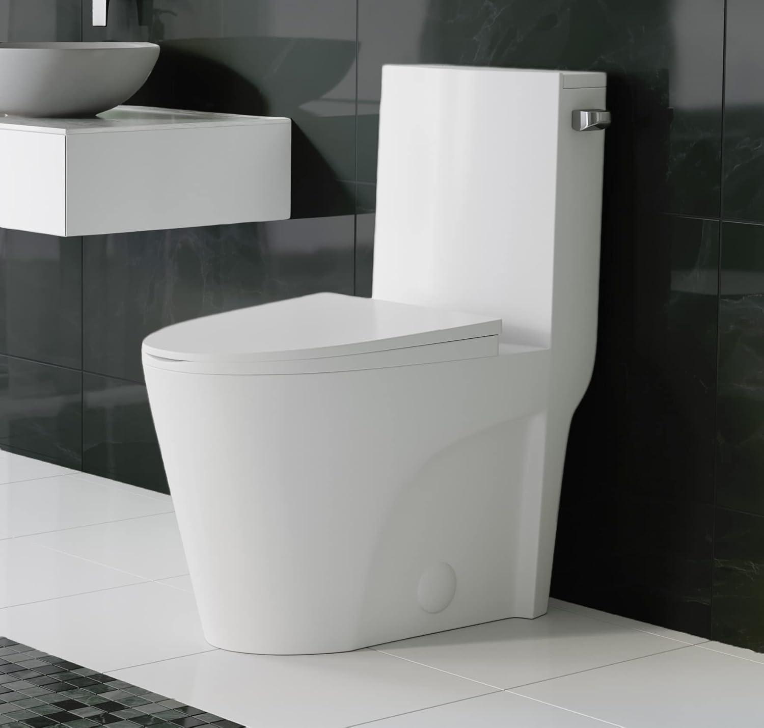 St. Tropez One Piece Elongated Toilet Dual Vortex Flush 1.28 gpf