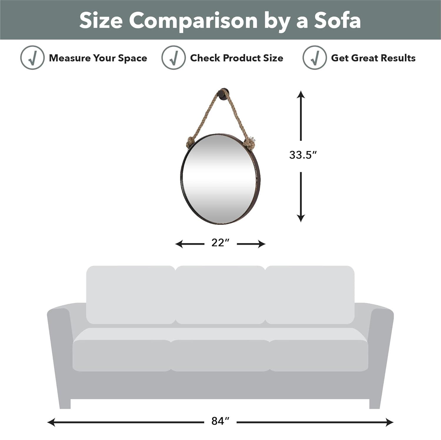 FirsTime & Co. Bronze Dockline Wall Mirror, Coastal, Round, 22 x 2 x 33.5 in