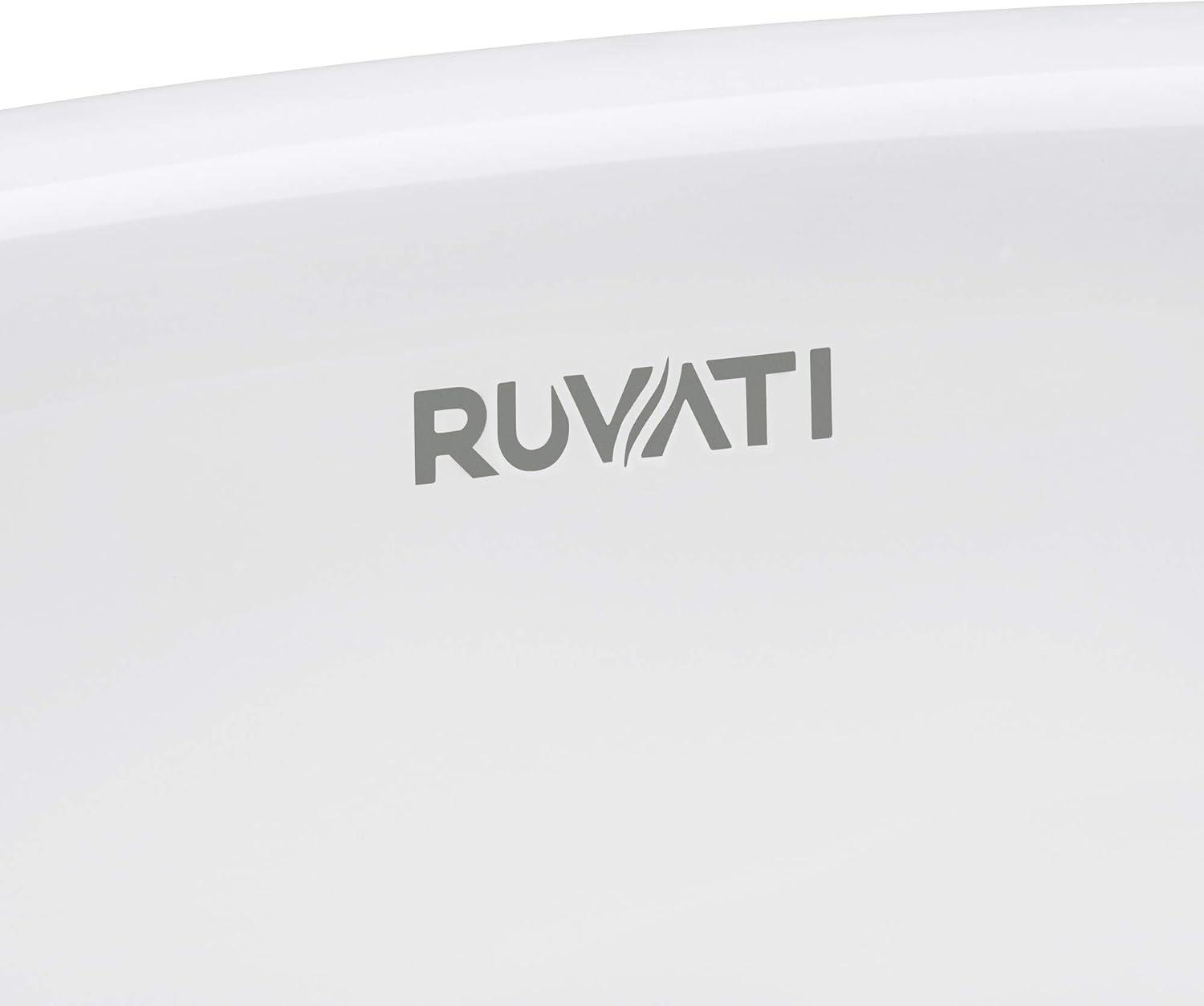 Ruvati Bathroom Vessel Sink Round White Circular Above Counter Porcelain Ceramic